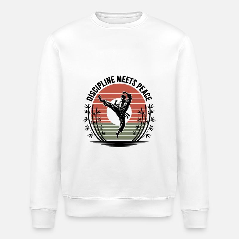 Discipline Meets Peace - Stanley/Stella Unisex Bio-Sweatshirt ROLLER - Weiß