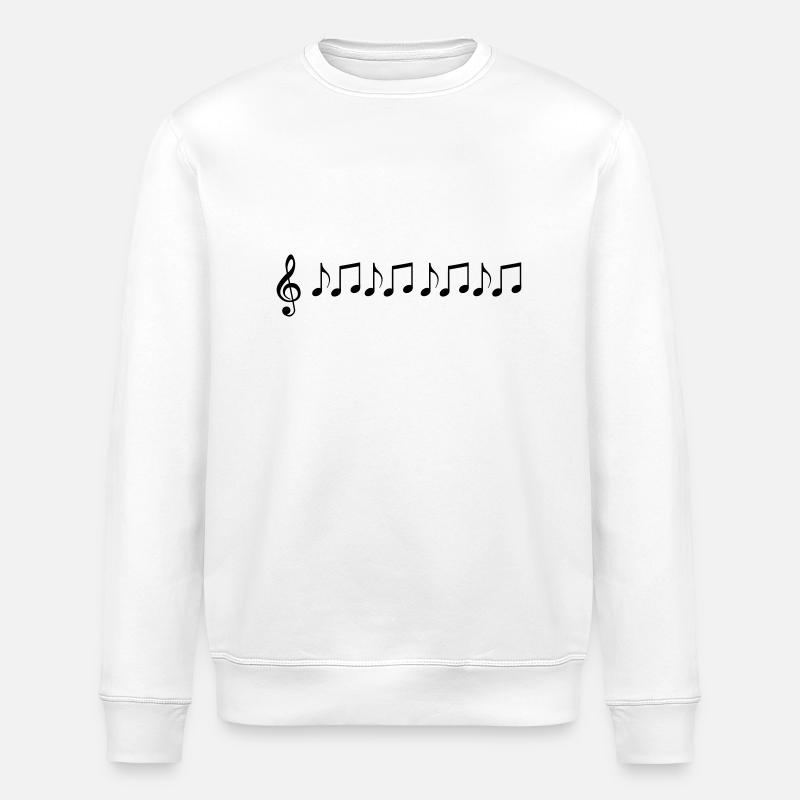 musik noten - Stanley/Stella Unisex Bio-Sweatshirt ROLLER - Weiß