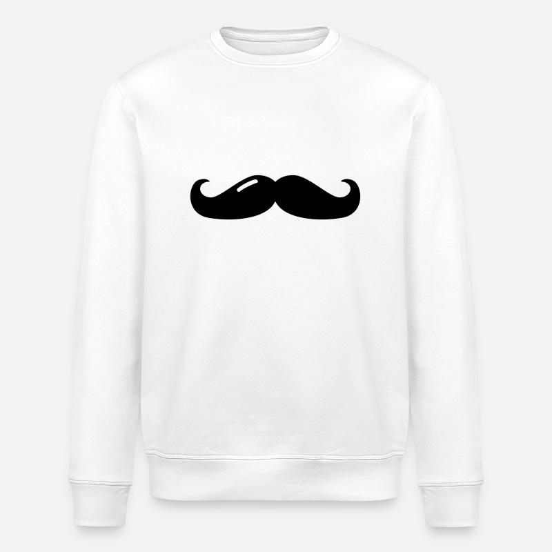 mustache - moustache - beard - bart - Stanley/Stella Unisex Bio-Sweatshirt ROLLER - Weiß