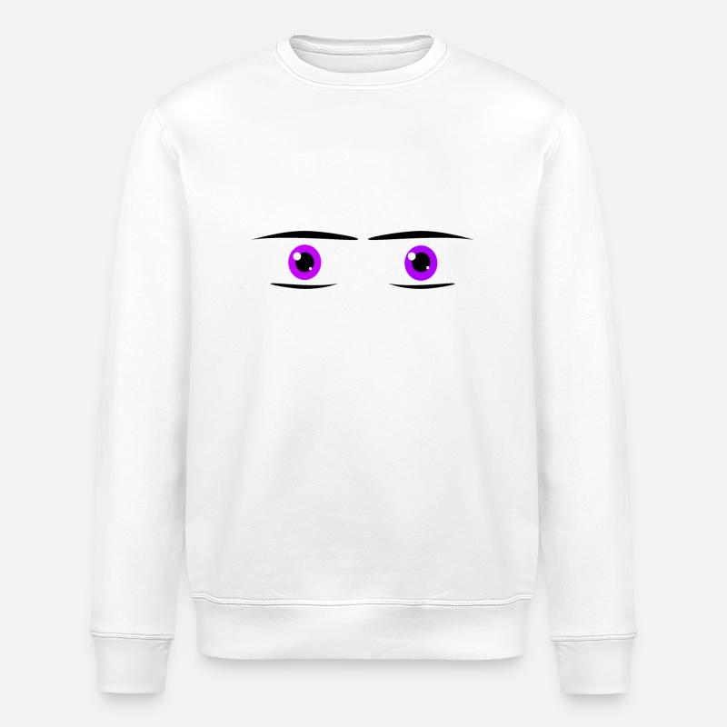 Paire d’yeux violets - Sweat bio ROLLER Stanley/Stella Unisexe - blanc