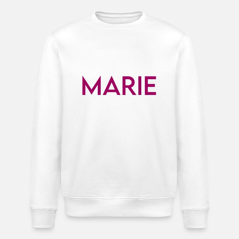 Marie First Name Gift - Stanley/Stella ROLLER Unisex Organic Sweatshirt - white