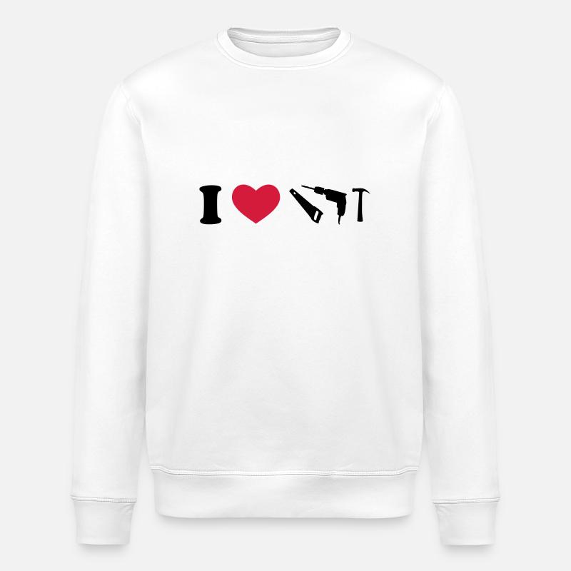 I Love Werkzeug - Stanley/Stella Unisex Bio-Sweatshirt ROLLER - Weiß