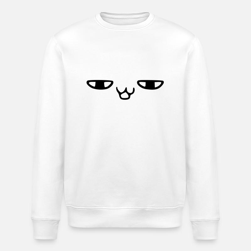 kawaii_face_17 - Stanley/Stella Unisex Bio-Sweatshirt ROLLER - Weiß
