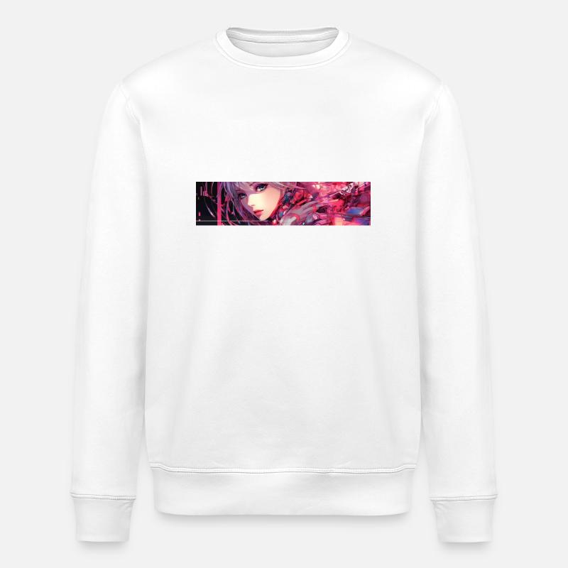Anime Cyber - Stanley/Stella Unisex Bio-Sweatshirt ROLLER - Weiß
