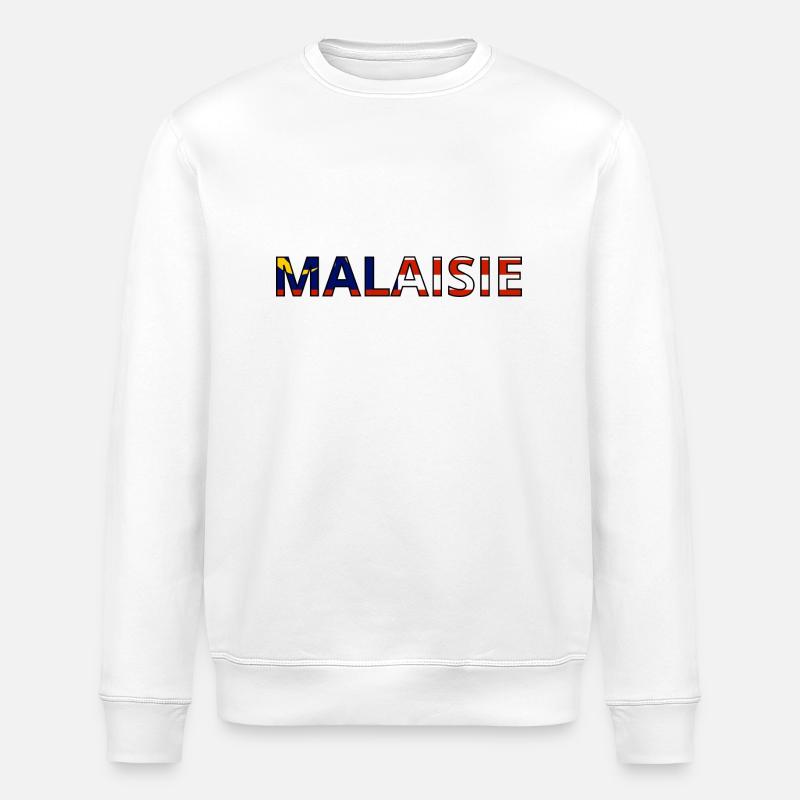 Flagge von Malaysia - Stanley/Stella Unisex Bio-Sweatshirt ROLLER - Weiß