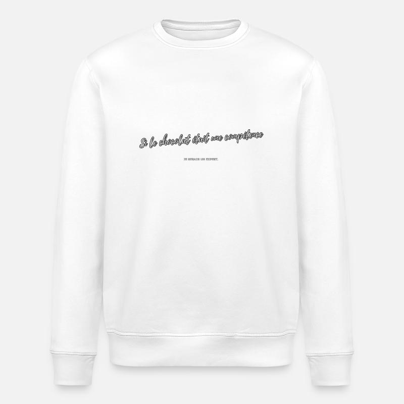 Compétence chocolat - Sweat bio ROLLER Stanley/Stella Unisexe - blanc