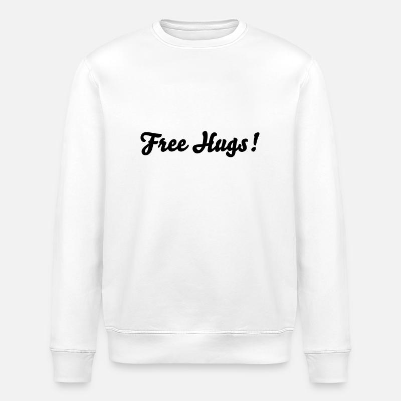 Free Hugs - Stanley/Stella ROLLER Unisex Organic Sweatshirt - white