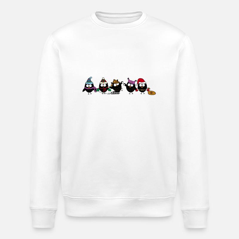 Winter owls - Stanley/Stella Unisex Bio-Sweatshirt ROLLER - Weiß