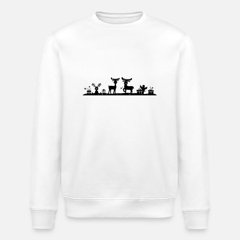 Weihnachten - Elche Wald - Stanley/Stella Unisex Bio-Sweatshirt ROLLER - Weiß
