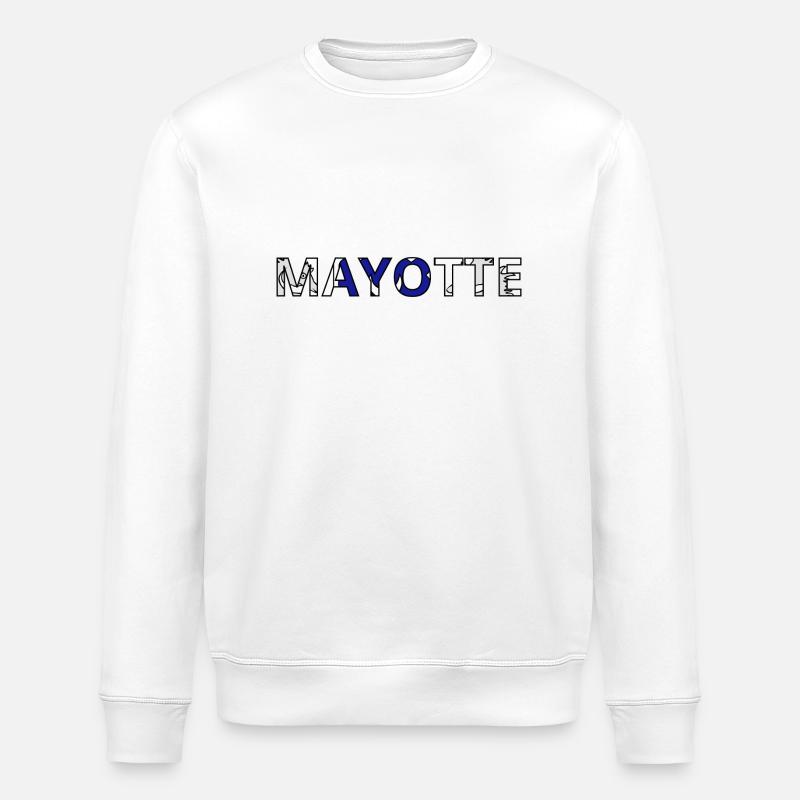 Mayotte Flag - Stanley/Stella ROLLER Unisex Organic Sweatshirt - white
