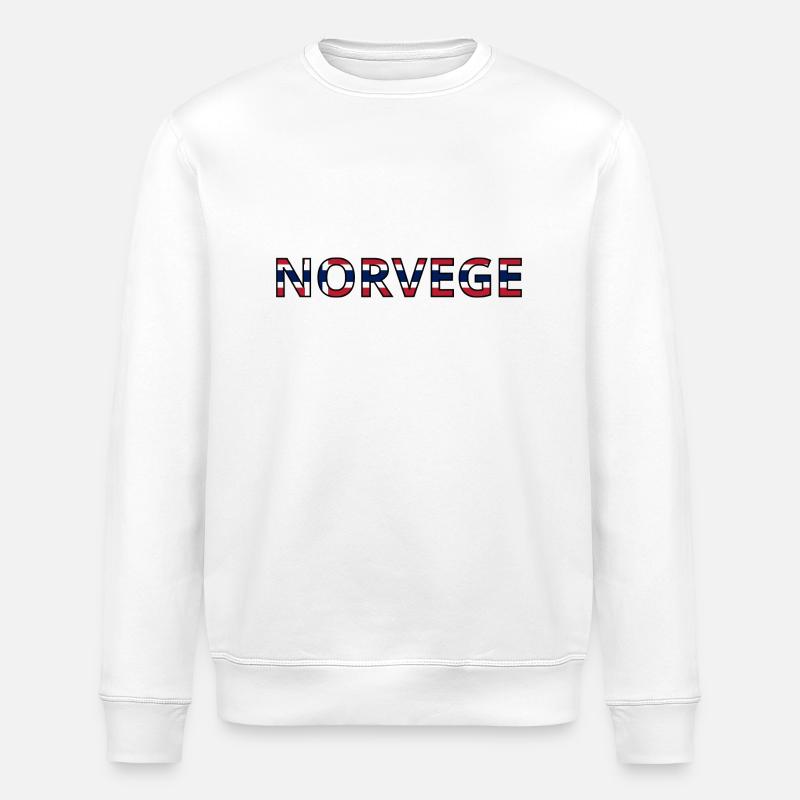 Flagge von Norwegen - Stanley/Stella Unisex Bio-Sweatshirt ROLLER - Weiß