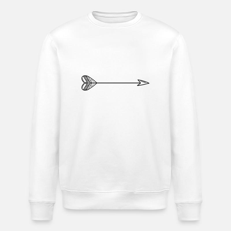 Flèche avec cœur - Sweat bio ROLLER Stanley/Stella Unisexe - blanc
