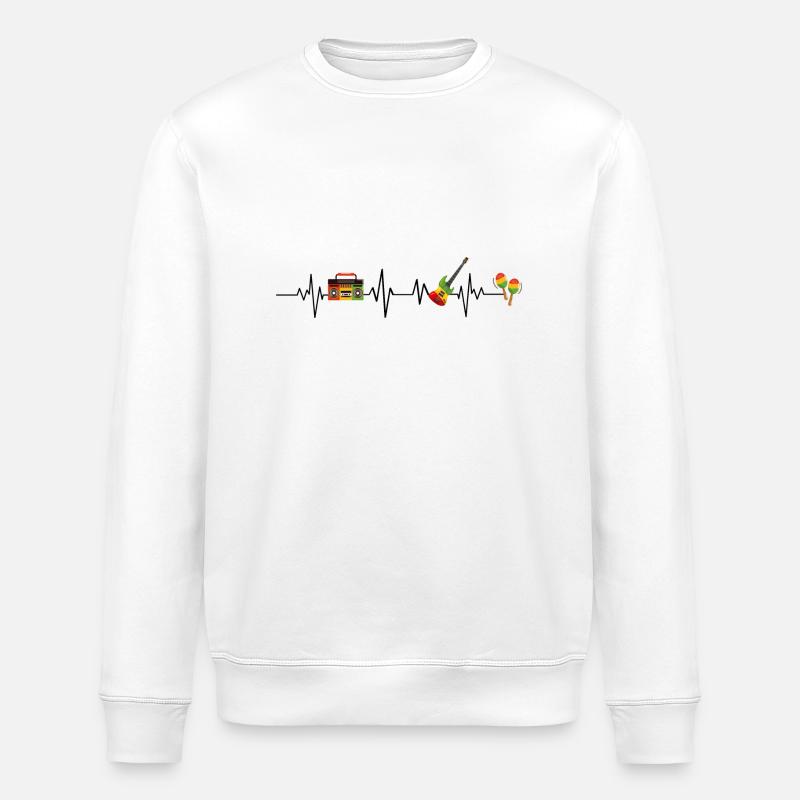 Reggae-Herzschlag - Stanley/Stella Unisex Bio-Sweatshirt ROLLER - Weiß