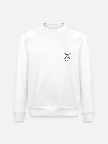 Windmill Mill Icon - Stanley/Stella ROLLER Unisex Organic Sweatshirt - white