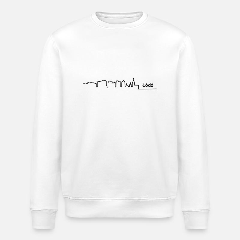 lodz skyline - Stanley/Stella ROLLER Unisex Organic Sweatshirt - white