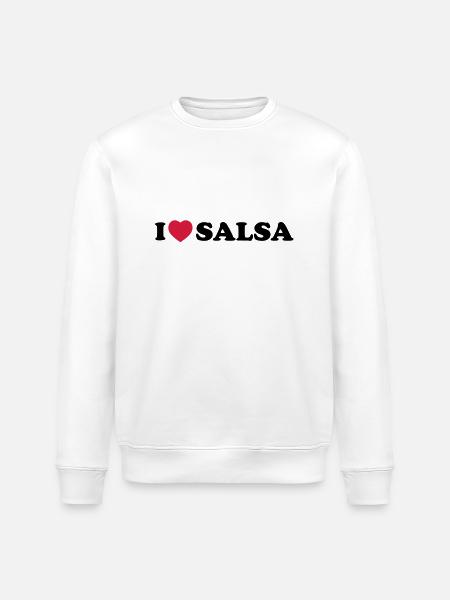 I love salsa - Stanley/Stella ROLLER Unisex Organic Sweatshirt - white