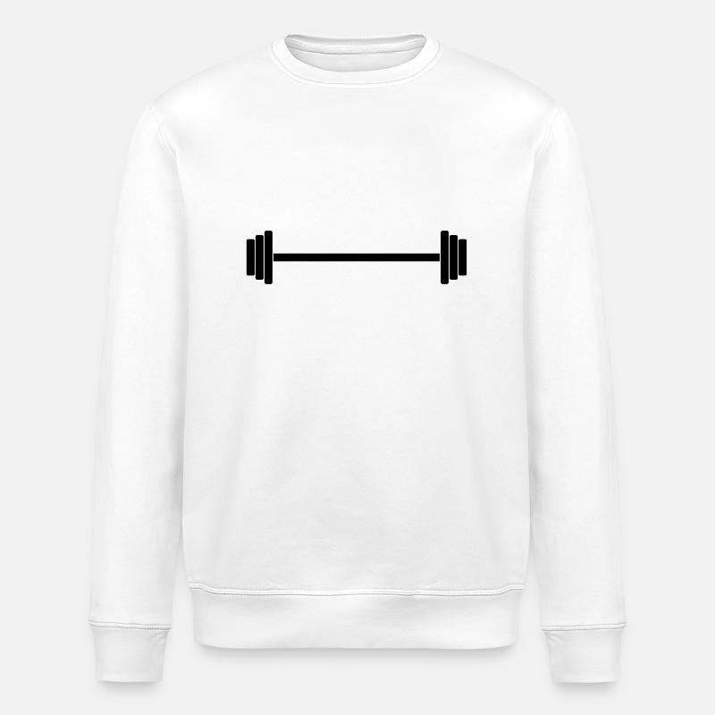 Barbell 1c - Stanley/Stella ROLLER Unisex Organic Sweatshirt - white