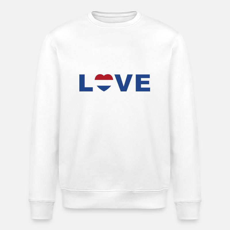 Liebe Niederlande Herz - Stanley/Stella Unisex Bio-Sweatshirt ROLLER - Weiß