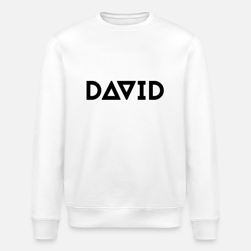 Prénom David - Sweat bio ROLLER Stanley/Stella Unisexe - blanc