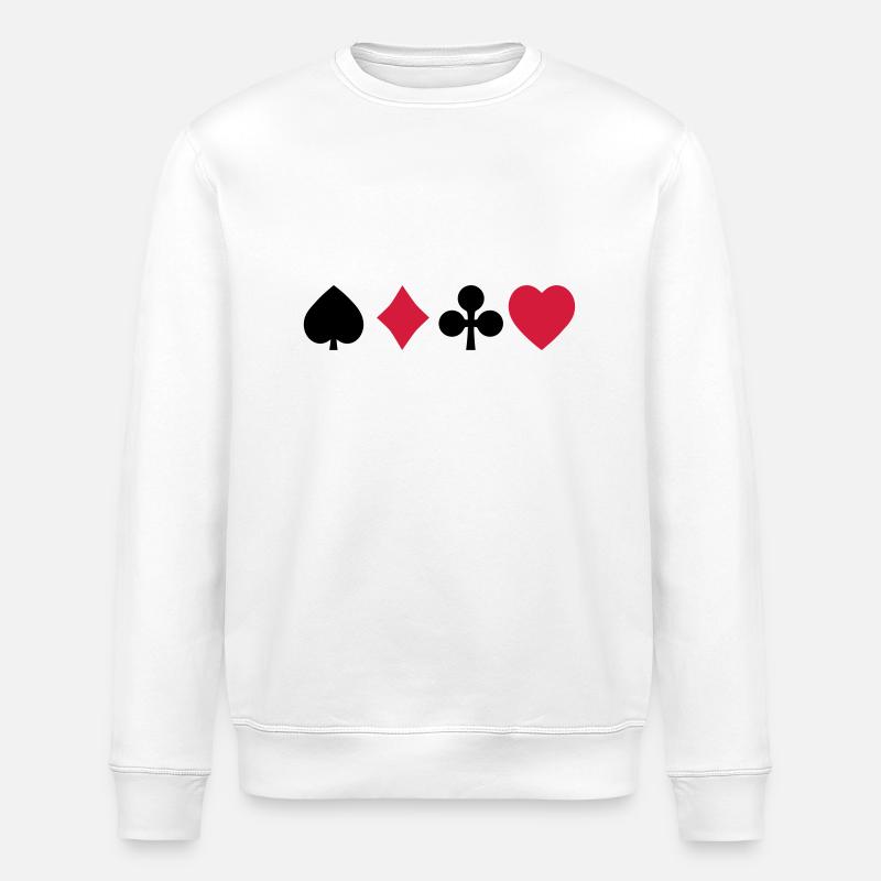 Spielkarten - Stanley/Stella Unisex Bio-Sweatshirt ROLLER - Weiß