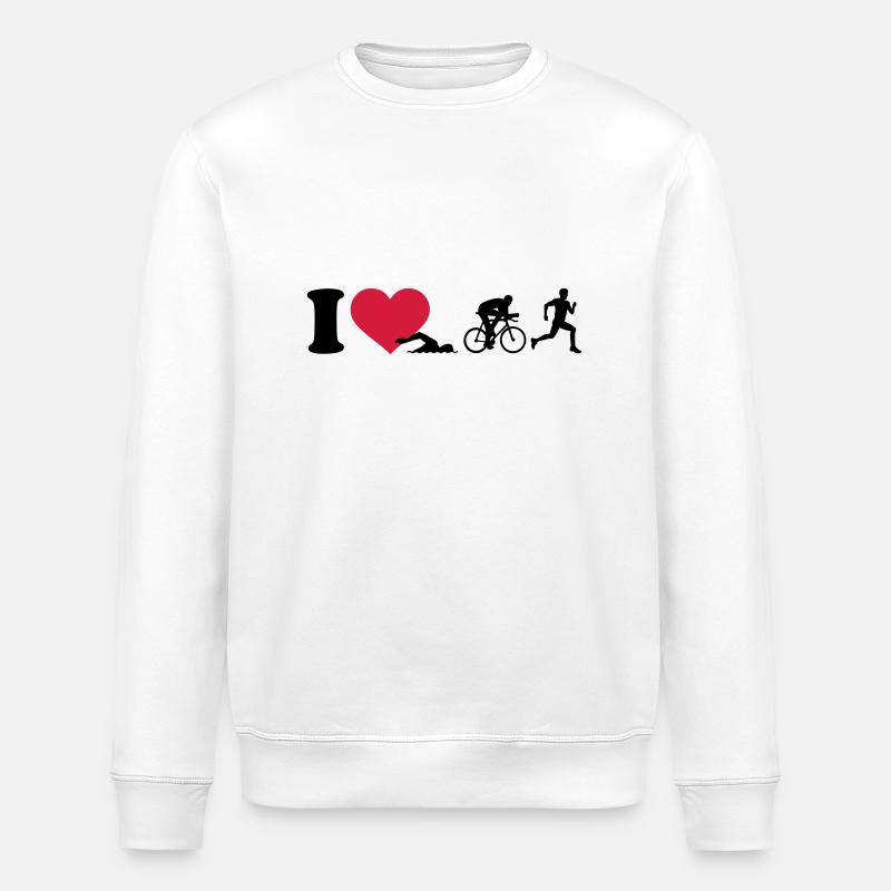 I love Triathlon - Stanley/Stella ROLLER Unisex Organic Sweatshirt - white