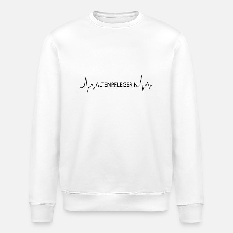 Herzschlag Altenpflegerin - Stanley/Stella Unisex Bio-Sweatshirt ROLLER - Weiß