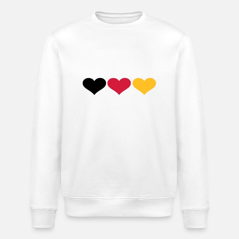 Deutschland Herzen - Stanley/Stella Unisex Bio-Sweatshirt ROLLER - Weiß