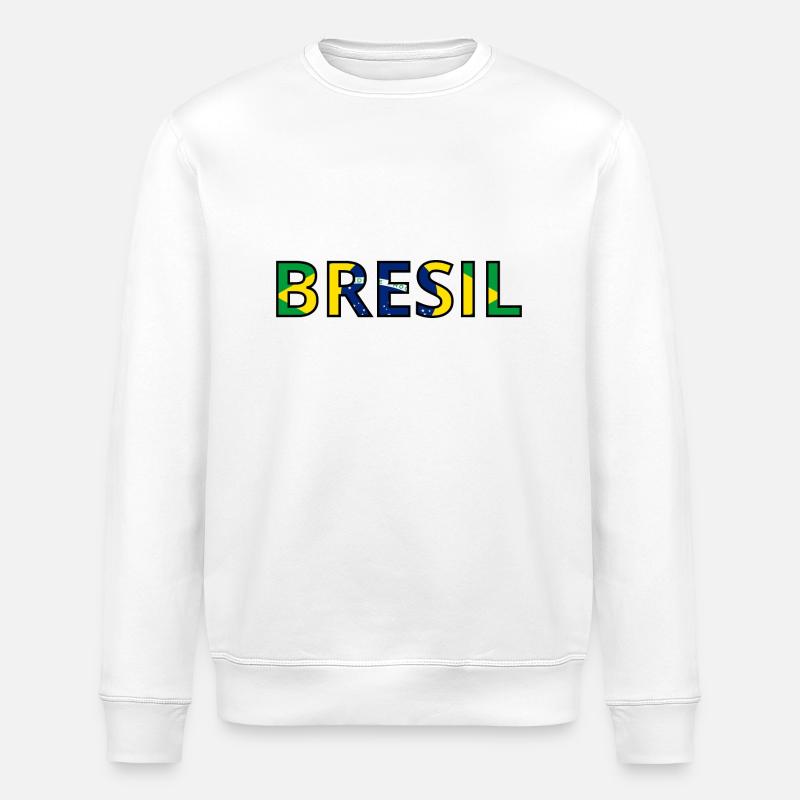 Drapeau Brésil - Sweat bio ROLLER Stanley/Stella Unisexe - blanc