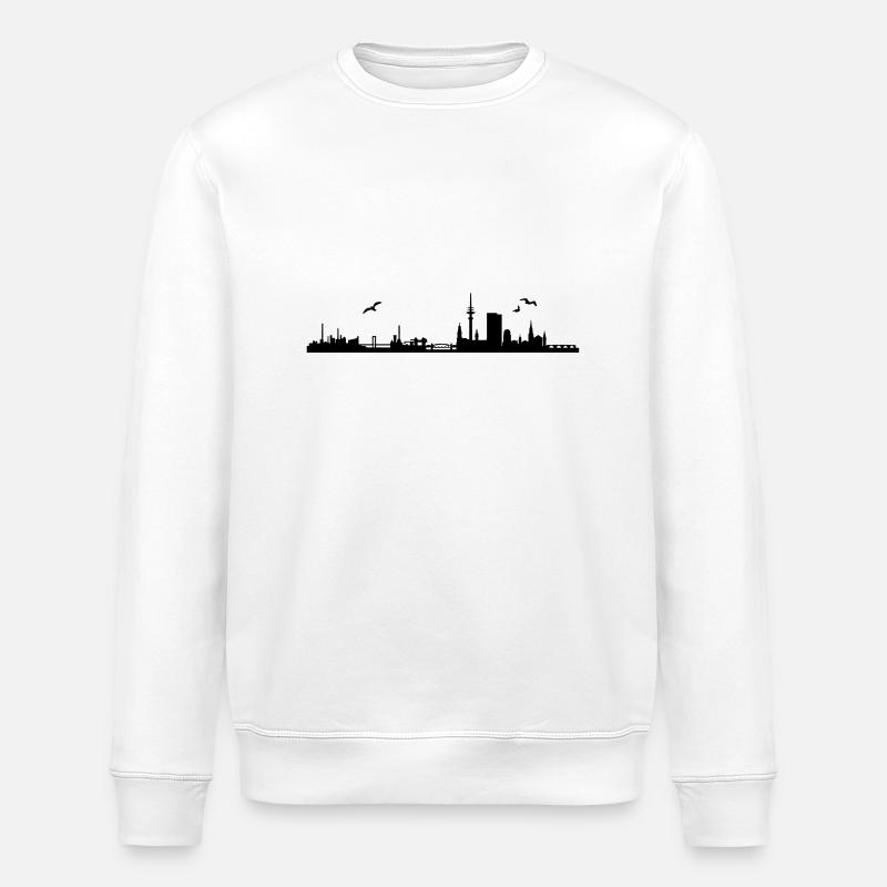 Hambourg horizon - Sweat bio ROLLER Stanley/Stella Unisexe - blanc