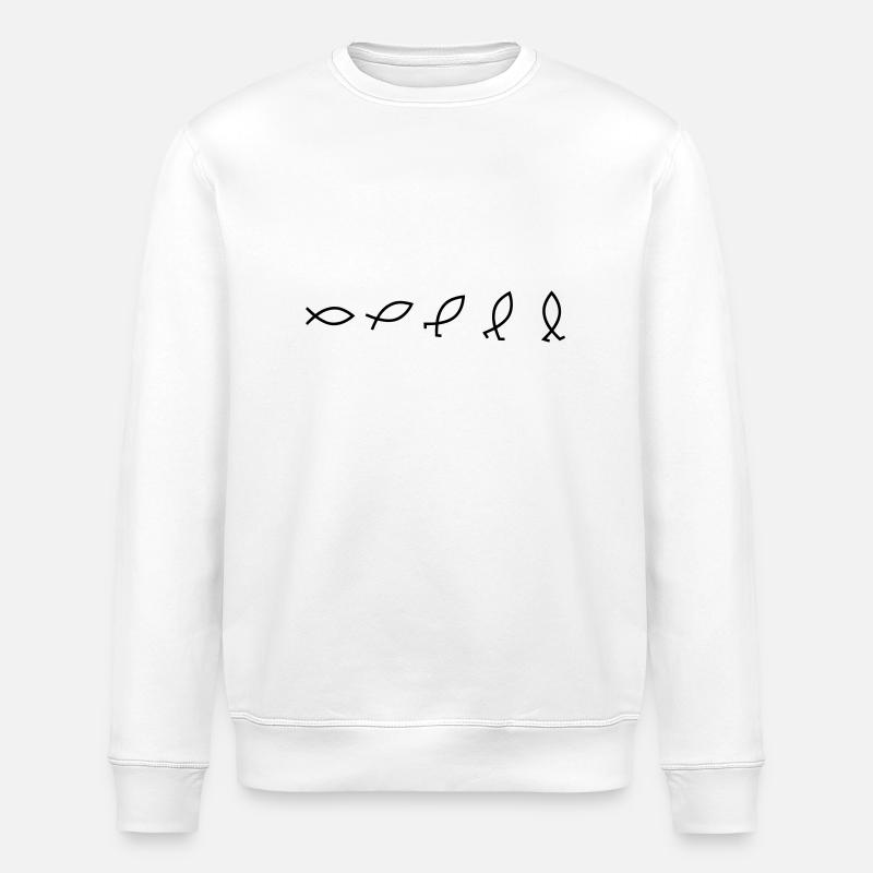 Evolution du poisson - Sweat bio ROLLER Stanley/Stella Unisexe - blanc