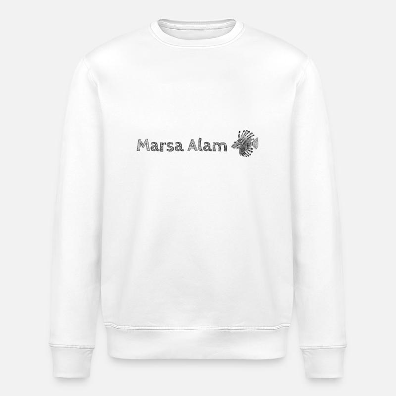 Marsa Alam - Égypte - avec poisson-lion - Sweat bio ROLLER Stanley/Stella Unisexe - blanc