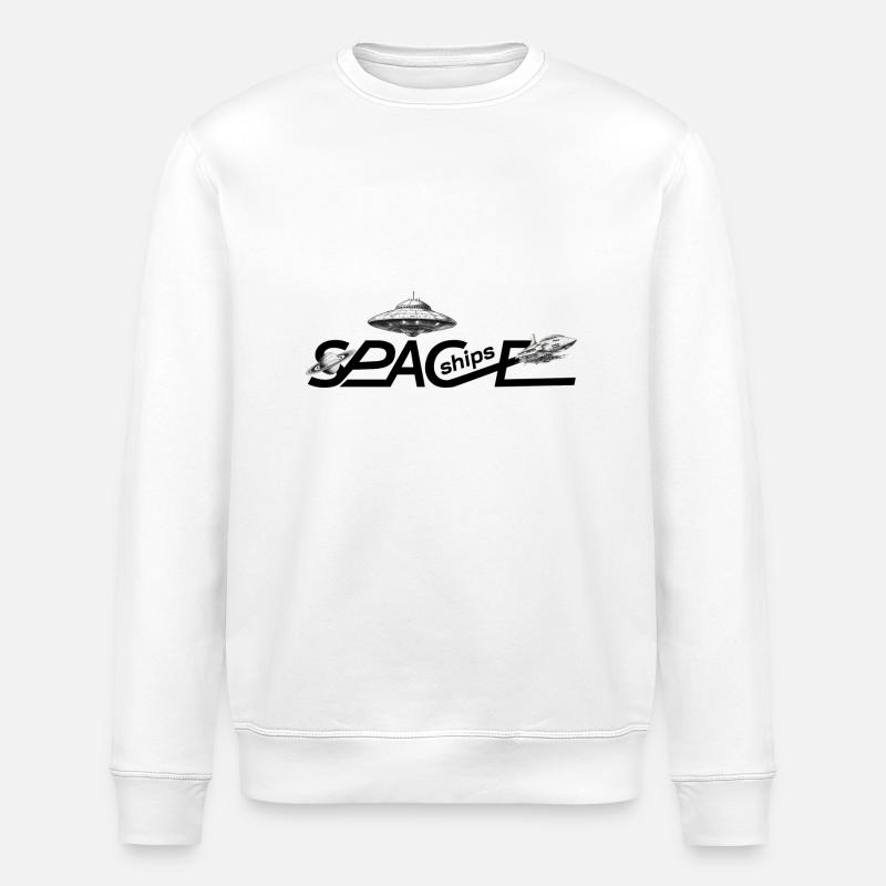 Space Ships - Stanley/Stella ROLLER Unisex Organic Sweatshirt - white