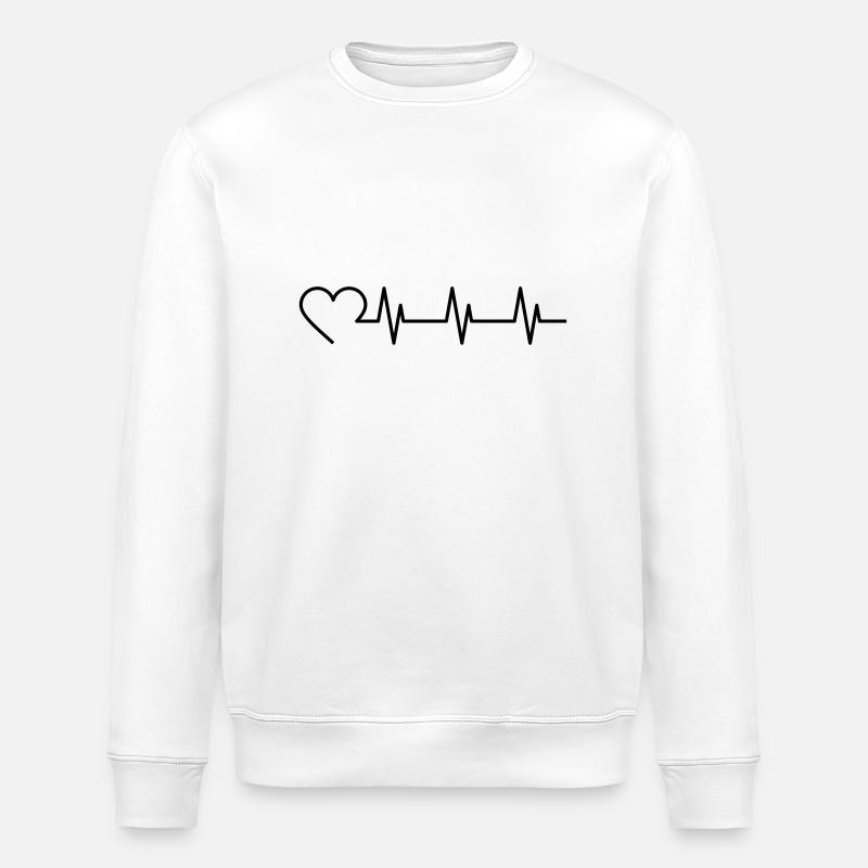 Herzschlag - Stanley/Stella Unisex Bio-Sweatshirt ROLLER - Weiß
