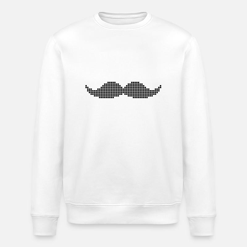 Pixel Moustache - Sweat bio ROLLER Stanley/Stella Unisexe - blanc