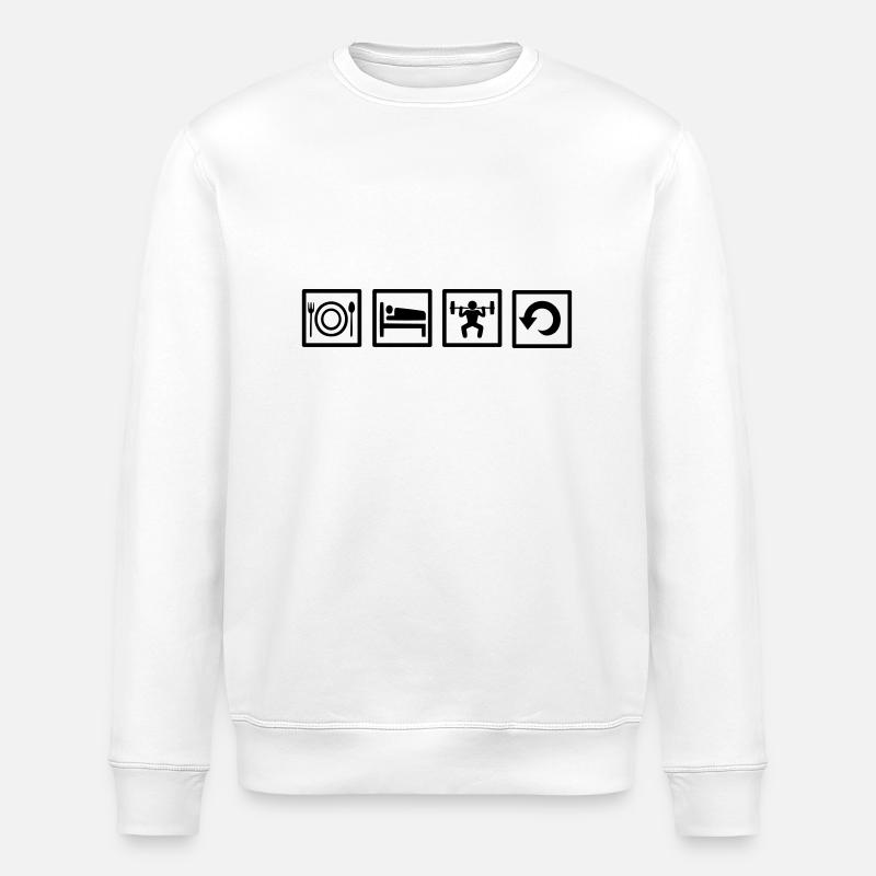 Eat Sleep Train Repeat - Sweat bio ROLLER Stanley/Stella Unisexe - blanc