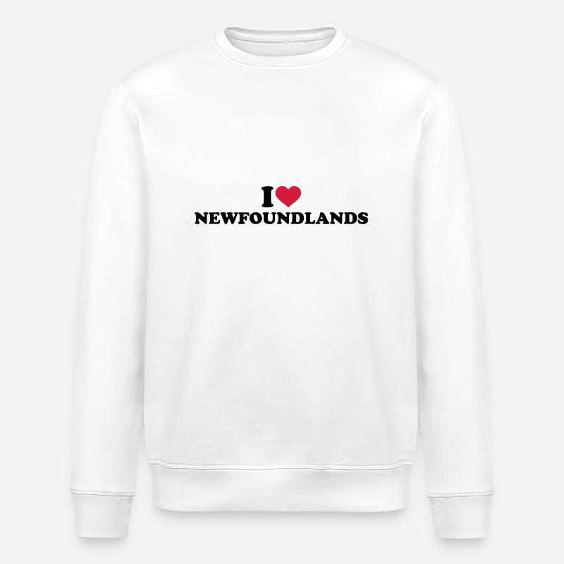 I love Newfoundlands - Sweat bio ROLLER Stanley/Stella Unisexe - blanc