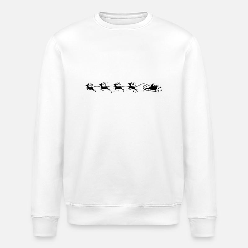 Weihnachten - Schlitten Elche - Stanley/Stella Unisex Bio-Sweatshirt ROLLER - Weiß