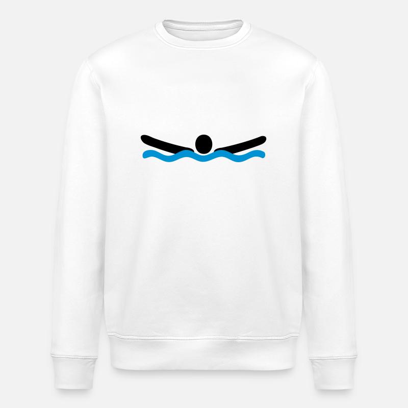 Nager avec les dauphins - Sweat bio ROLLER Stanley/Stella Unisexe - blanc