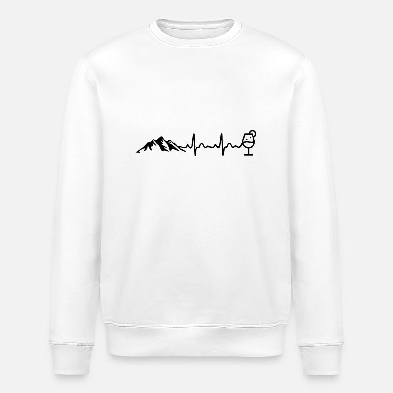 Berge Herzschlag Spritz - Stanley/Stella Unisex Bio-Sweatshirt ROLLER - Weiß