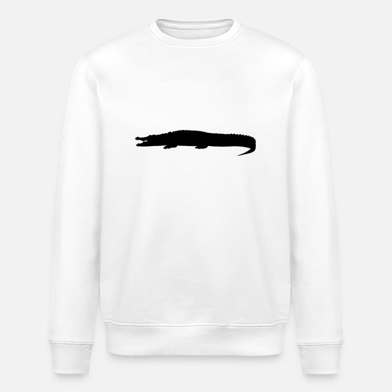 crocodile silhouette - Stanley/Stella ROLLER Unisex Organic Sweatshirt - white