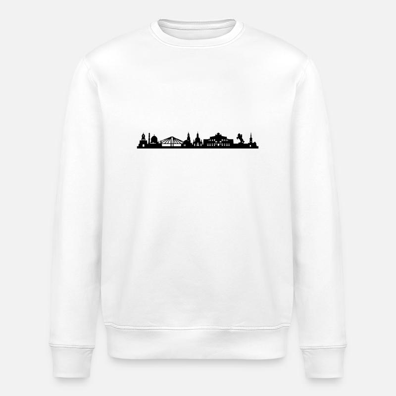 Dresden skyline long - Stanley/Stella ROLLER Unisex Organic Sweatshirt - white