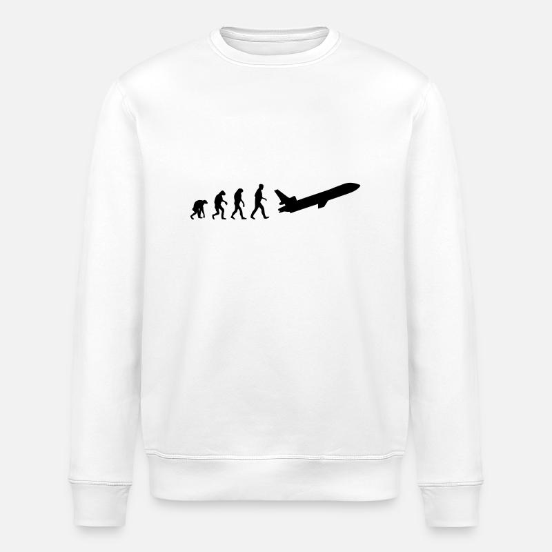 flugzeug evolution - Stanley/Stella Unisex Bio-Sweatshirt ROLLER - Weiß