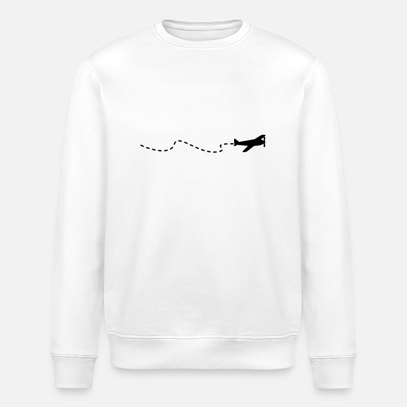 Flugzeug / flying plain (1c) - Stanley/Stella Unisex Bio-Sweatshirt ROLLER - Weiß