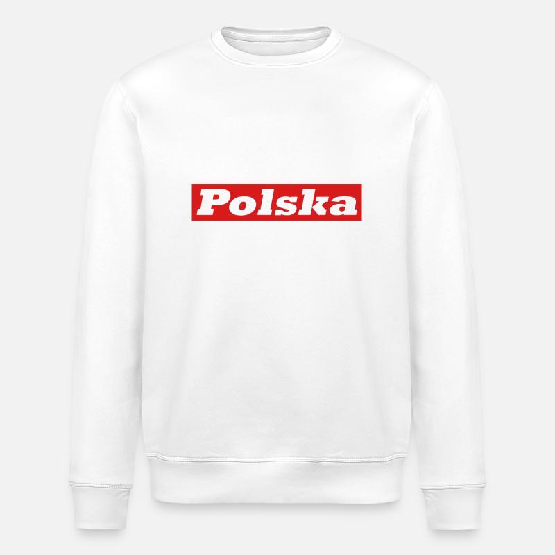 Polska - Polen Flagge - Stanley/Stella Unisex Bio-Sweatshirt ROLLER - Weiß
