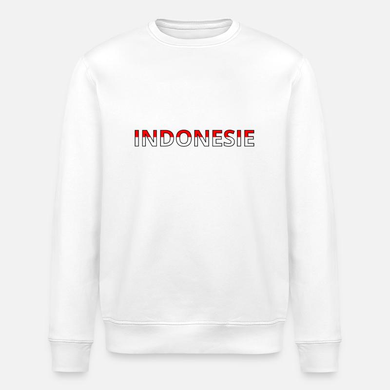 Drapeau Indonésie - Sweat bio ROLLER Stanley/Stella Unisexe - blanc