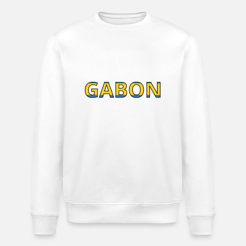 Drapeau Gabon - Sweat bio ROLLER Stanley/Stella Unisexe - blanc