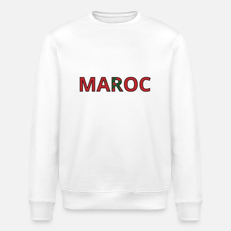 Drapeau Maroc - Sweat bio ROLLER Stanley/Stella Unisexe - blanc