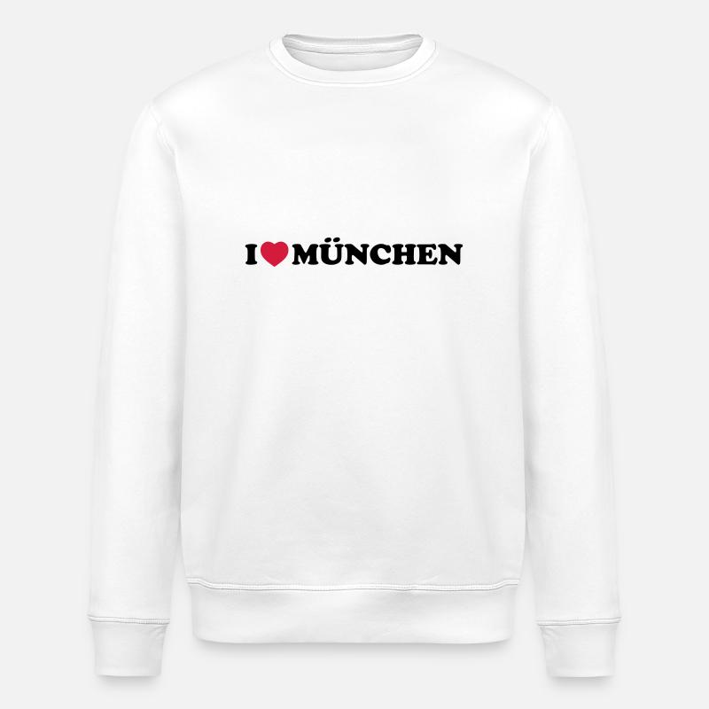 i love Munchen - Stanley/Stella ROLLER Unisex Organic Sweatshirt - white