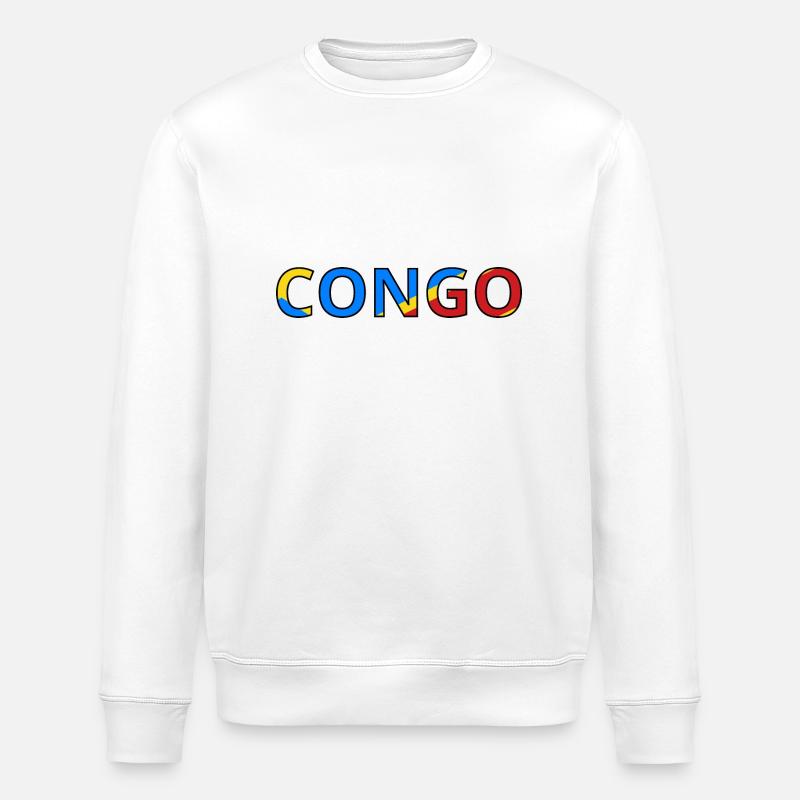 Drapeau Congo (Rép. dém.) - Sweat bio ROLLER Stanley/Stella Unisexe - blanc