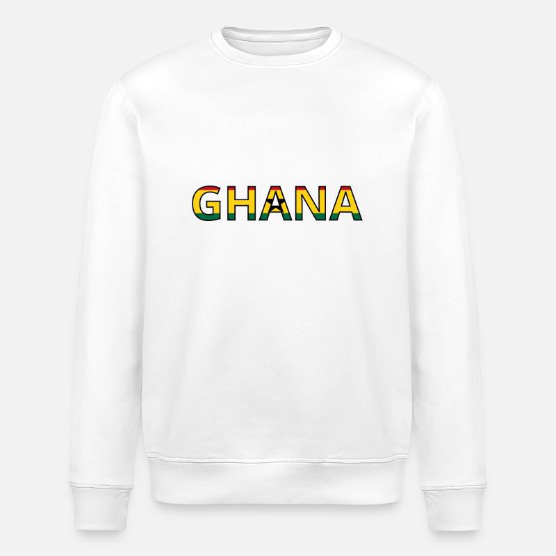 Drapeau Ghana - Sweat bio ROLLER Stanley/Stella Unisexe - blanc